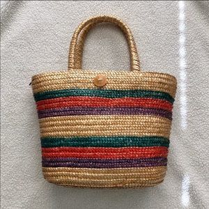 Vintage Multicolored Straw Handbag